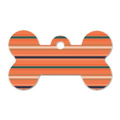 Horizontal Line Orange Dog Tag Bone (one Side) by Mariart