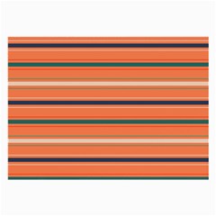 Horizontal Line Orange Large Glasses Cloth (2-side) by Mariart