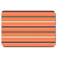 Horizontal Line Orange Large Doormat  by Mariart