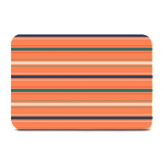 Horizontal Line Orange Plate Mats by Mariart