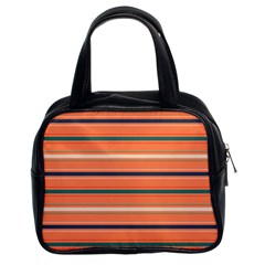 Horizontal Line Orange Classic Handbags (2 Sides)