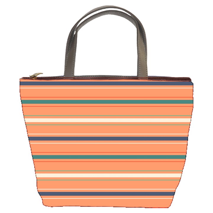 Horizontal Line Orange Bucket Bags