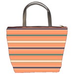 Horizontal Line Orange Bucket Bags Back