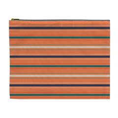 Horizontal Line Orange Cosmetic Bag (xl)