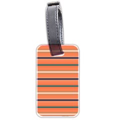 Horizontal Line Orange Luggage Tags (two Sides) by Mariart