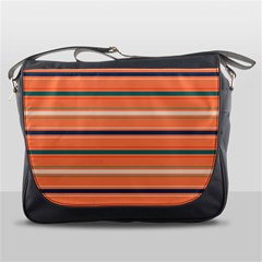 Horizontal Line Orange Messenger Bags by Mariart