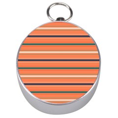 Horizontal Line Orange Silver Compasses by Mariart