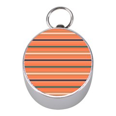 Horizontal Line Orange Mini Silver Compasses by Mariart