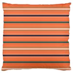 Horizontal Line Orange Large Flano Cushion Case (Two Sides) Front