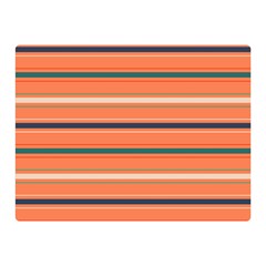 Horizontal Line Orange Double Sided Flano Blanket (mini)  by Mariart