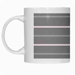 Horizontal Line Grey Pink White Mugs by Mariart