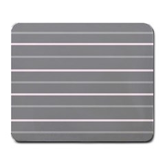 Horizontal Line Grey Pink Large Mousepads by Mariart