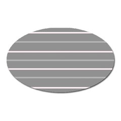 Horizontal Line Grey Pink Oval Magnet