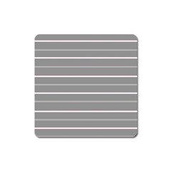 Horizontal Line Grey Pink Square Magnet