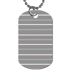 Horizontal Line Grey Pink Dog Tag (two Sides)