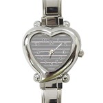 Horizontal Line Grey Pink Heart Italian Charm Watch Front