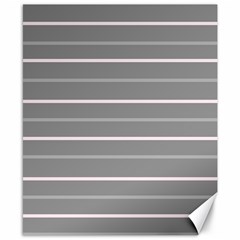 Horizontal Line Grey Pink Canvas 8  X 10  by Mariart