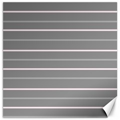 Horizontal Line Grey Pink Canvas 12  X 12  