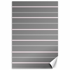 Horizontal Line Grey Pink Canvas 12  X 18   by Mariart