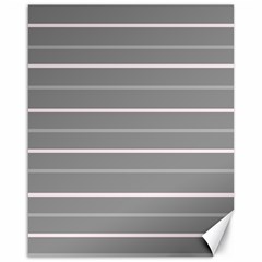 Horizontal Line Grey Pink Canvas 16  X 20  