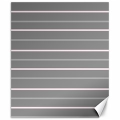 Horizontal Line Grey Pink Canvas 20  X 24   by Mariart