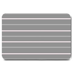 Horizontal Line Grey Pink Large Doormat  by Mariart