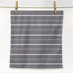 Horizontal Line Grey Pink Face Towel by Mariart