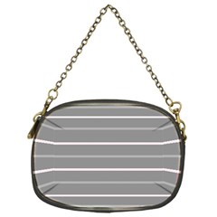 Horizontal Line Grey Pink Chain Purses (one Side)  by Mariart