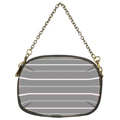 Horizontal Line Grey Pink Chain Purses (two Sides) 