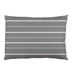 Horizontal Line Grey Pink Pillow Case