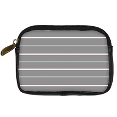 Horizontal Line Grey Pink Digital Camera Cases by Mariart