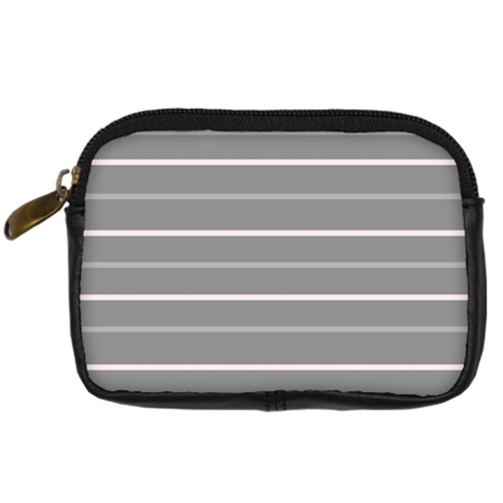 Horizontal Line Grey Pink Digital Camera Cases