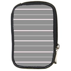 Horizontal Line Grey Pink Compact Camera Cases