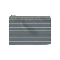 Horizontal Line Grey Pink Cosmetic Bag (medium) 