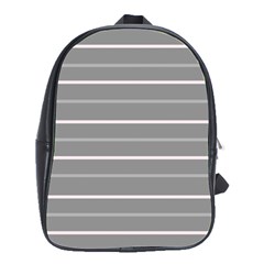 Horizontal Line Grey Pink School Bag (large)