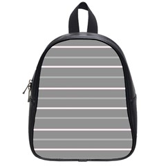 Horizontal Line Grey Pink School Bag (small)