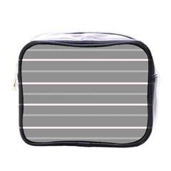 Horizontal Line Grey Pink Mini Toiletries Bags