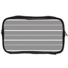 Horizontal Line Grey Pink Toiletries Bags