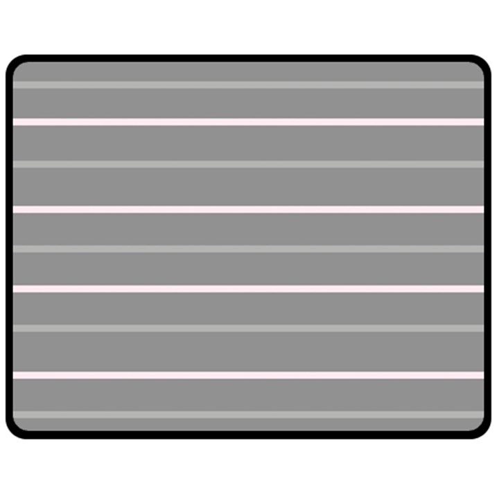 Horizontal Line Grey Pink Fleece Blanket (Medium) 