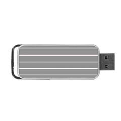 Horizontal Line Grey Pink Portable Usb Flash (one Side) by Mariart