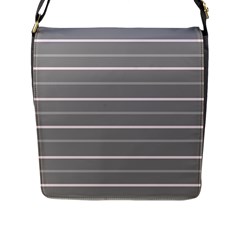 Horizontal Line Grey Pink Flap Messenger Bag (l)  by Mariart