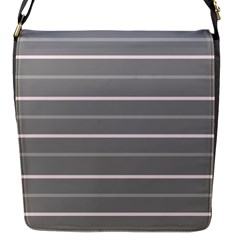 Horizontal Line Grey Pink Flap Messenger Bag (s)