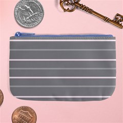 Horizontal Line Grey Pink Large Coin Purse