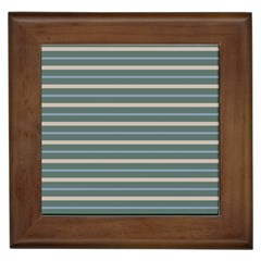 Horizontal Line Grey Blue Framed Tiles by Mariart