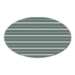 Horizontal Line Grey Blue Oval Magnet