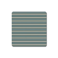 Horizontal Line Grey Blue Square Magnet