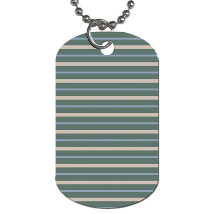 Horizontal Line Grey Blue Dog Tag (Two Sides)