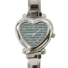 Horizontal Line Grey Blue Heart Italian Charm Watch by Mariart