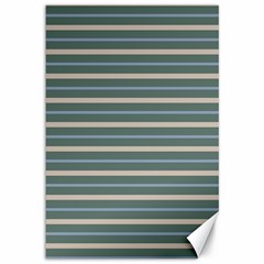 Horizontal Line Grey Blue Canvas 12  X 18   by Mariart