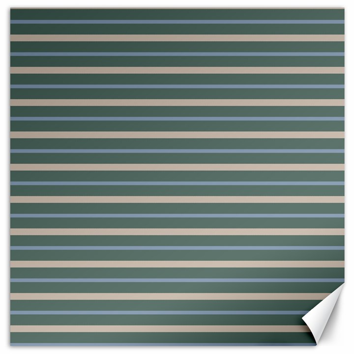 Horizontal Line Grey Blue Canvas 16  x 16  